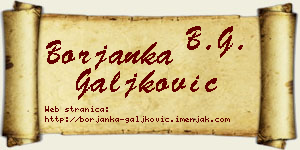 Borjanka Galjković vizit kartica